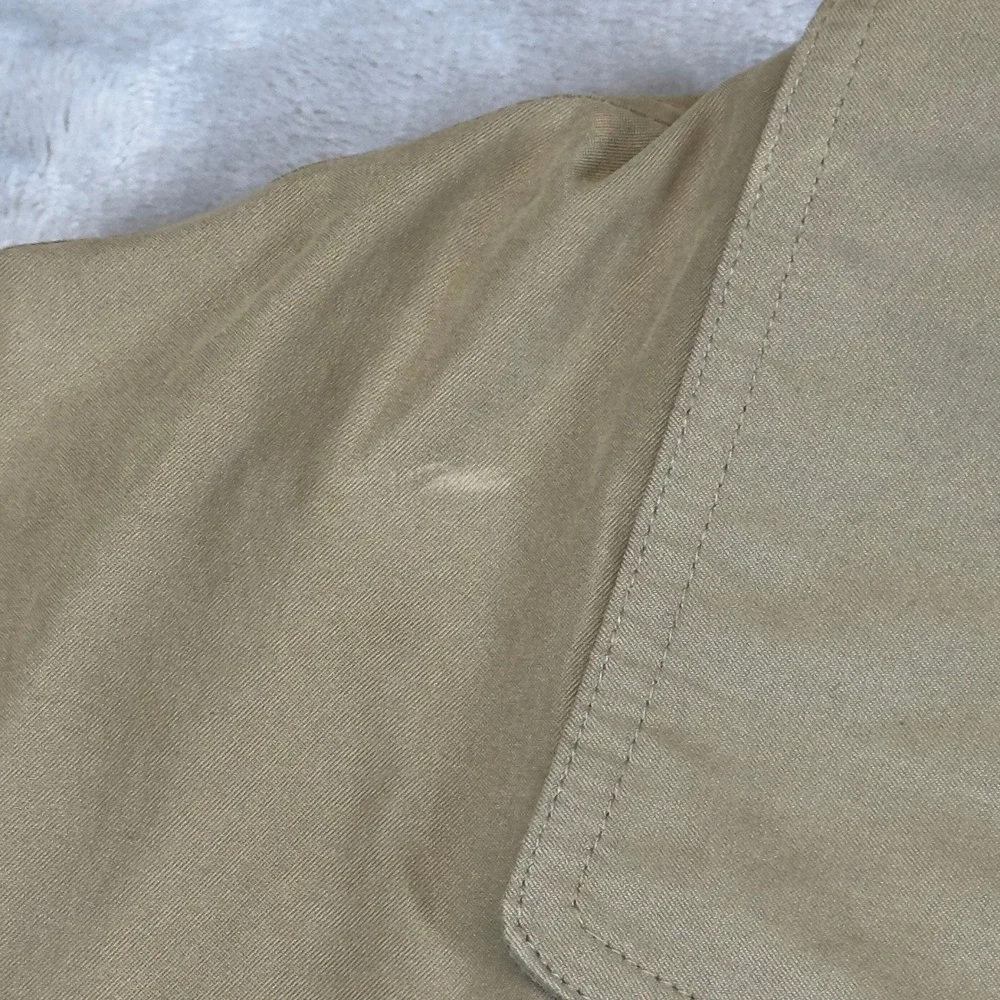 TravelSmith Safari Travel Blazer Sport Coat Large Khaki Tan Multi Pocket Lined